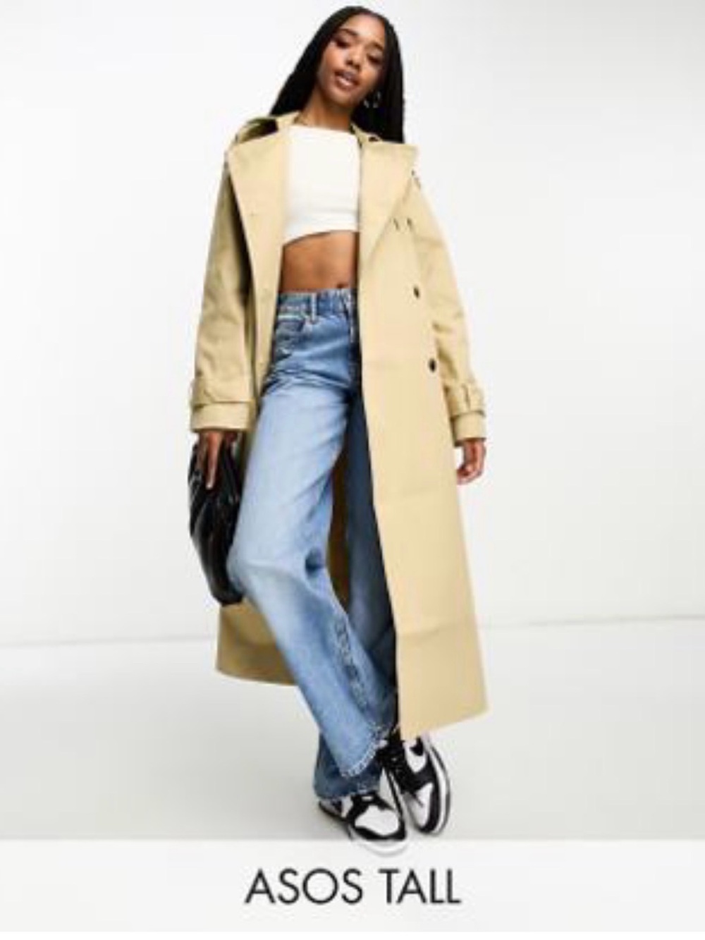 ASOS Tall Beige Long Trench Coat